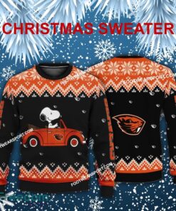 Best Design Snoopy Driving Car Oregon State Beavers Christmas Sweater Gift For Adult