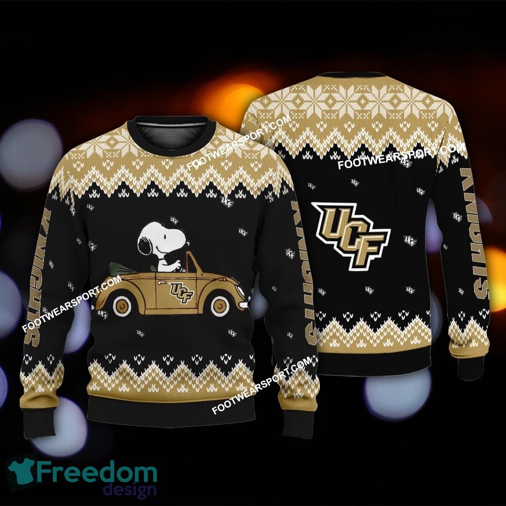 Best Design Snoopy Driving Car UCF Knights Christmas Sweater AOP For Men Women image Best Design Snoopy Driving Car UCF Knights Christmas Sweater AOP For Men Women - Best Design Snoopy Driving Car UCF Knights Christmas Sweater AOP For Men Women
