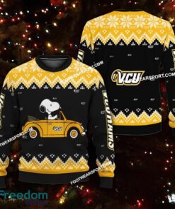 Best Design Snoopy Driving Car Virginia Commonwealth Rams Christmas 3D Sweater For Men Women