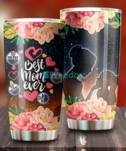 Best Mom Ever Cool Flower Edmonton Oilers NHL Tumbler – G Fanatics