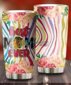 Best Mom Ever Flower Chicago Blackhawks NHL Tumbler For Everyone
