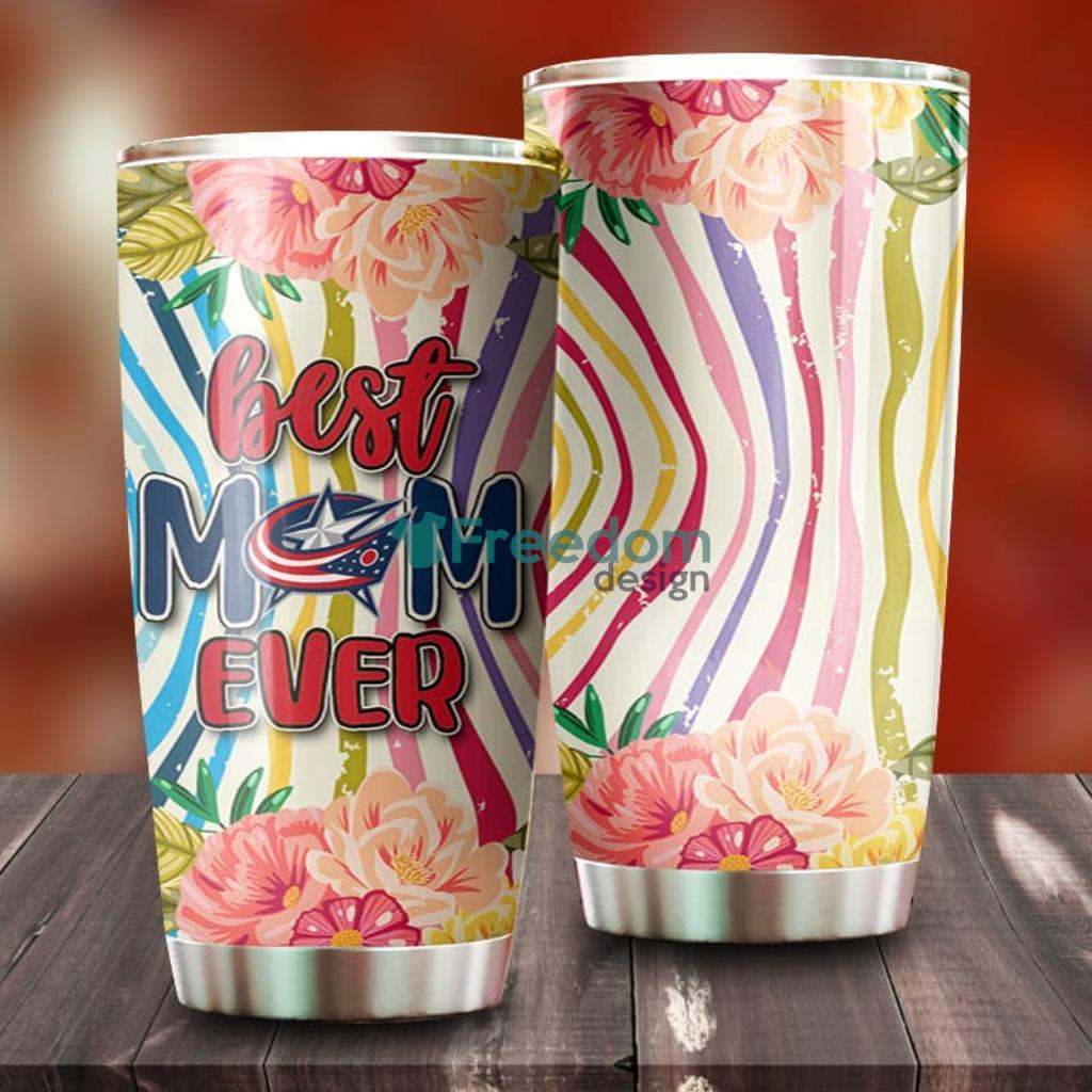 Best Mom Ever Flower Columbus Blue Jackets NHL Tumbler For Everyone image Best Mom Ever Flower Columbus Blue Jackets NHL Tumbler For Everyone Product Photo 1
