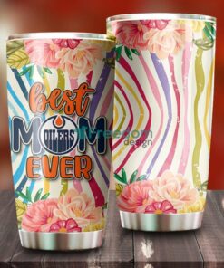Best Mom Ever Flower Edmonton Oilers NHL Tumbler For Everyone