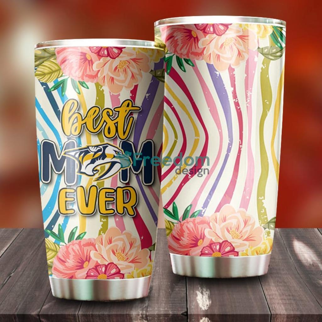 Best Mom Ever Flower Nashville Predators NHL Tumbler For Everyone image Best Mom Ever Flower Nashville Predators NHL Tumbler For Everyone Product Photo 1