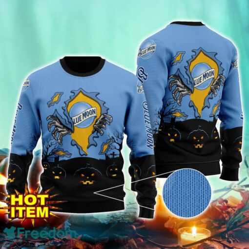 Blue Moon Scary Night Halloween Hand Pull Out Halloween 3D Sweater For Men and Women Product Photo 1