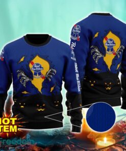 Blue Ribbon Scary Night Halloween Hand Pull Out Halloween 3D Sweater For Men and Women