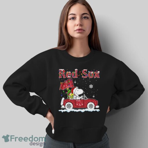 Boston Red Sox Snoopy And Woodstock Driving Car Shirt Sweatshirt Hoodie - Sweatshirt