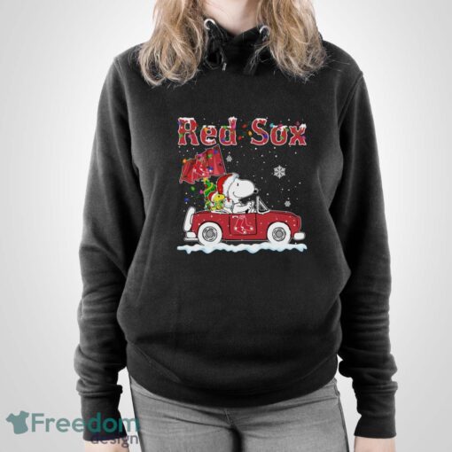 Boston Red Sox Snoopy And Woodstock Driving Car Shirt Sweatshirt Hoodie - Unisex Pullover Hoodie