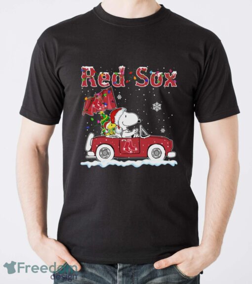 Boston Red Sox Snoopy And Woodstock Driving Car Shirt Sweatshirt Hoodie - Men T-Shirt