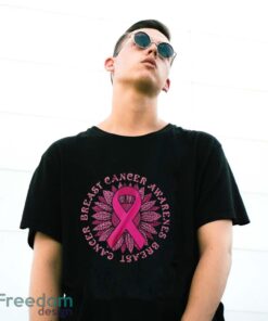 Breast Cancer Awareness Shirt, Pink Ribbon Sunflower - G500 Gildan T-Shirt