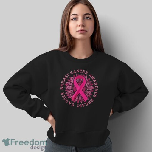 Breast Cancer Awareness Shirt, Pink Ribbon Sunflower - Sweatshirt