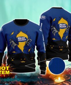 Bud Light Beer Scary Night Halloween Hand Pull Out Halloween 3D Sweater For Men and Women