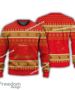 Budweiser Beer Logo Merry Christmas Ugly Sweater AOP Gift For Men And Women