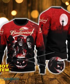 Budweiser Horror Halloween AOP Sweater For Men And Women Halloween Gift