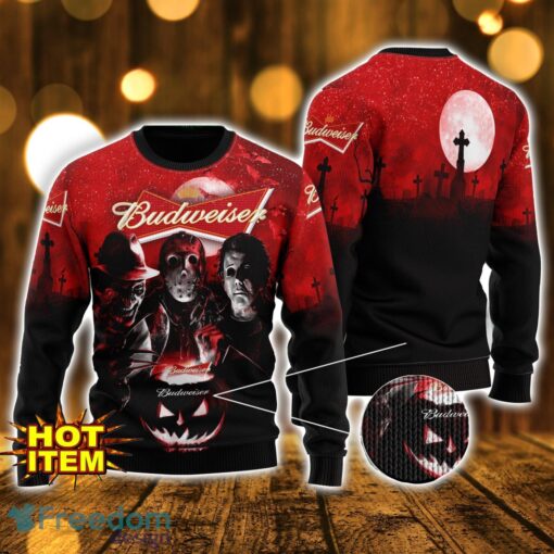 Budweiser Horror Halloween AOP Sweater For Men And Women Halloween Gift Product Photo 1