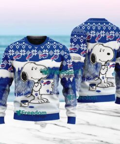 Buffalo Bills Nfl Snoopy Pine Tree Christmas Ugly Sweater Custom Name