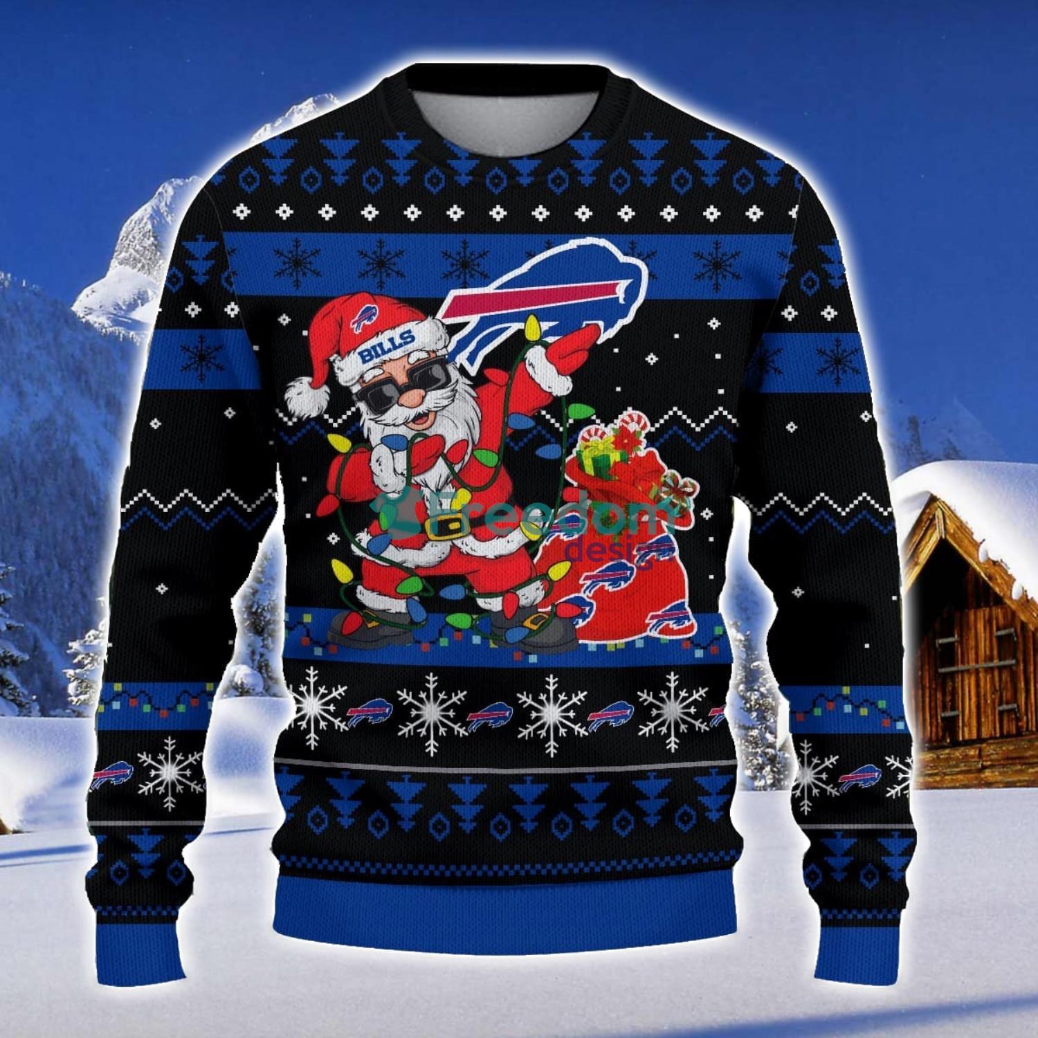 Buffalo Bills Santa Claus Ugly Christmas Sweater Christmas Gift 3D Sweater image Buffalo Bills Santa Claus Ugly Christmas Sweater Christmas Gift 3D Sweater Product Photo 1