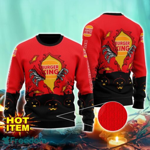 Burger King Scary Night Halloween Hand Pull Out Halloween 3D Sweater For Men and Women Product Photo 1