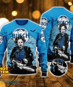 Busch Latte Horror Halloween AOP Sweater For Men And Women Halloween Gift