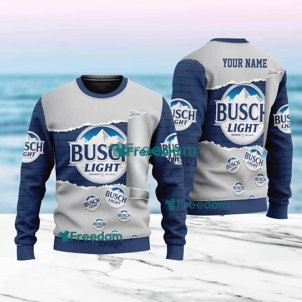 Busch light Logo New Idea Christmas Ugly Sweater 3D For Men And Women image Busch light Logo New Idea Christmas Ugly Sweater 3D For Men And Women Product Photo 1