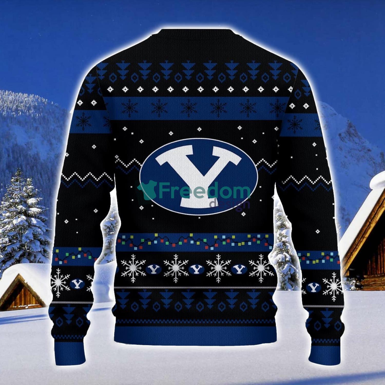 BYU Cougars Santa Claus Ugly Christmas Sweater Christmas Gift 3D Sweater image BYU Cougars Santa Claus Ugly Christmas Sweater Christmas Gift 3D Sweater Product Photo 2