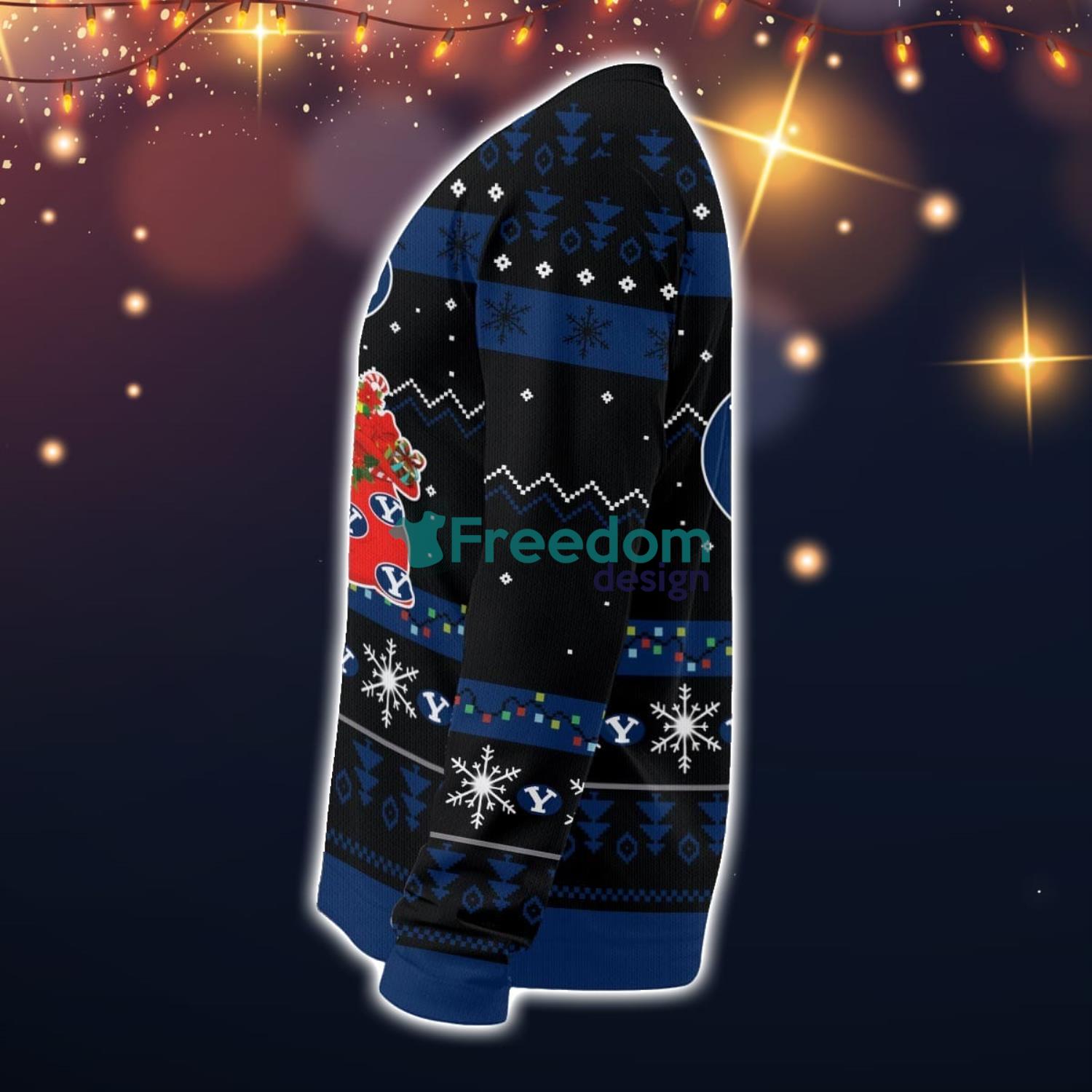 BYU Cougars Santa Claus Ugly Christmas Sweater Christmas Gift 3D Sweater BYU Cougars Santa Claus Ugly Christmas Sweater Christmas Gift 3D Sweater Product Photo 3