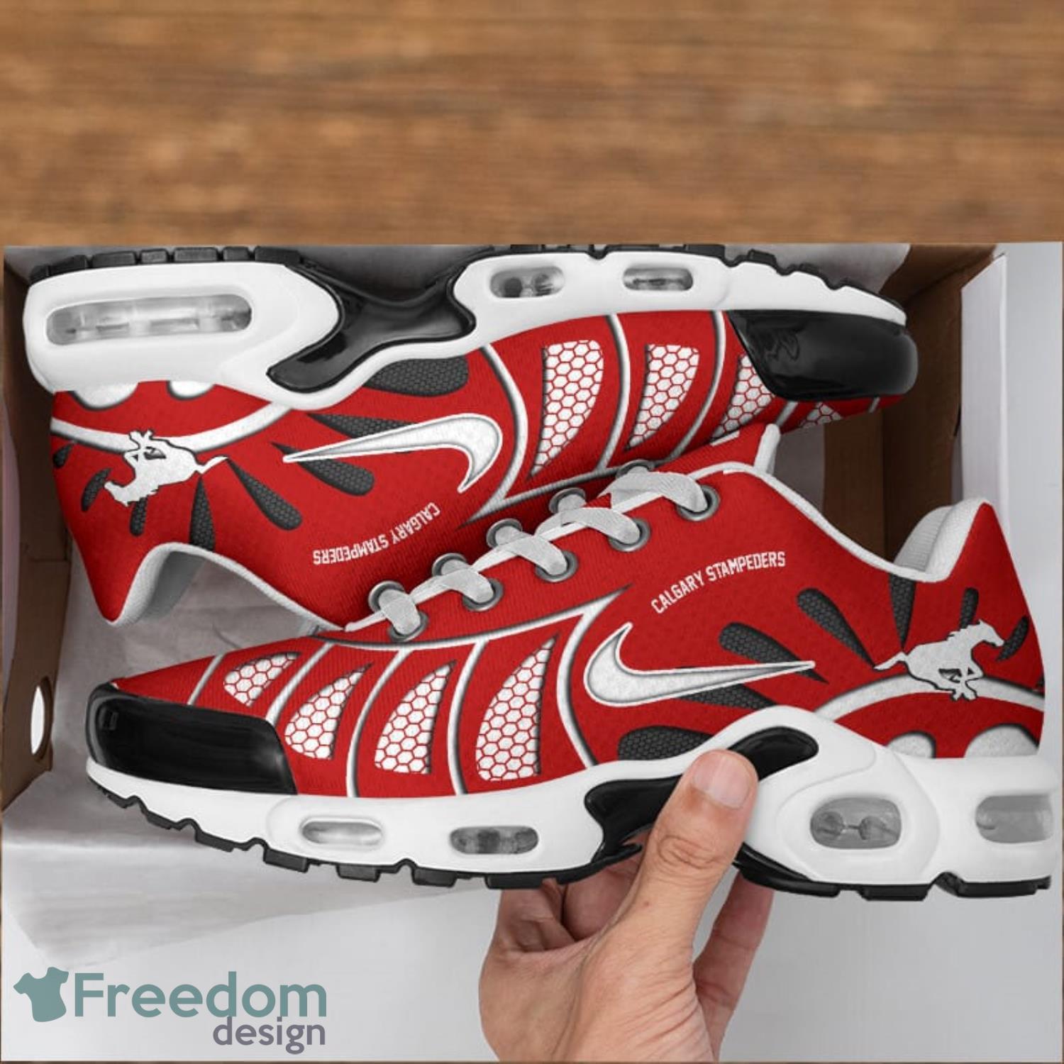 Calgary Stampeders Ultra Air Cushion Sports Shoes Custom Name For Men And Women TN Shoes Sneakers image Calgary Stampeders Ultra Air Cushion Sports Shoes Custom Name For Men And Women TN Shoes Sneakers Product Photo 2