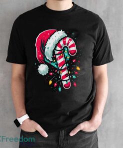 Candy Cane Crew Christmas Lights Family Matching Xmas Shirt - Black Unisex T-Shirt