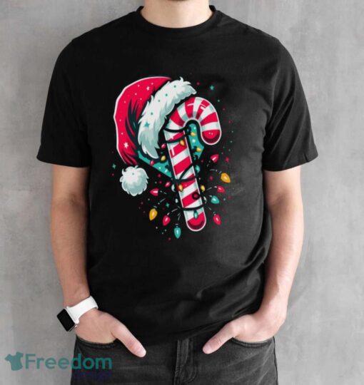 Candy Cane Crew Christmas Lights Family Matching Xmas Shirt - Black Unisex T-Shirt