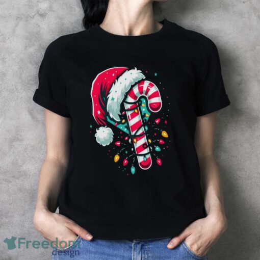 Candy Cane Crew Christmas Lights Family Matching Xmas Shirt - Ladies T-Shirt