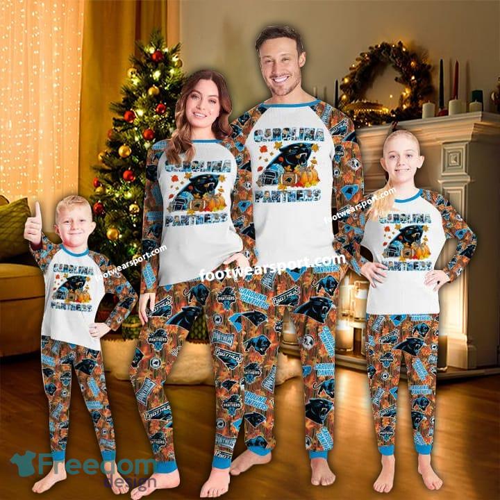 Carolina Panthers Fall Ugly Christmas Pajamas Set Family Kid Men Women image Carolina Panthers Fall Ugly Christmas Pajamas Set Family Kid Men Women - Carolina Panthers Fall Ugly Christmas Pajamas Set Family Kid Men Women