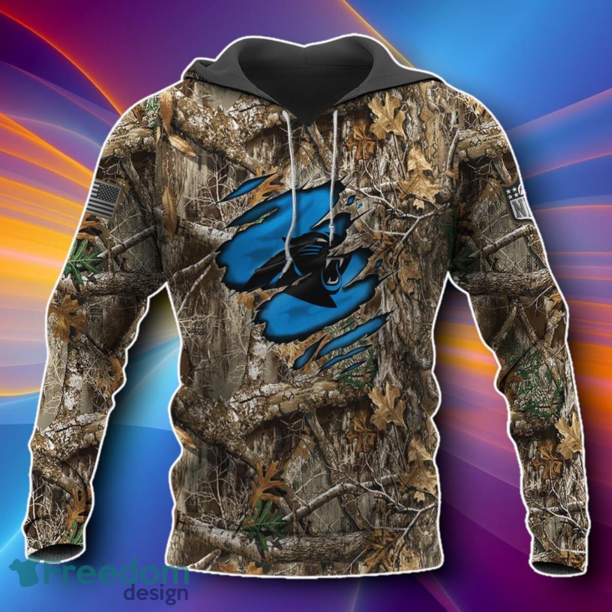 Carolina Panthers Panthers Realtree Hunting Camo 3D Hoodies Unique Gift image Carolina Panthers Panthers Realtree Hunting Camo 3D Hoodies Unique Gift Product Photo 1