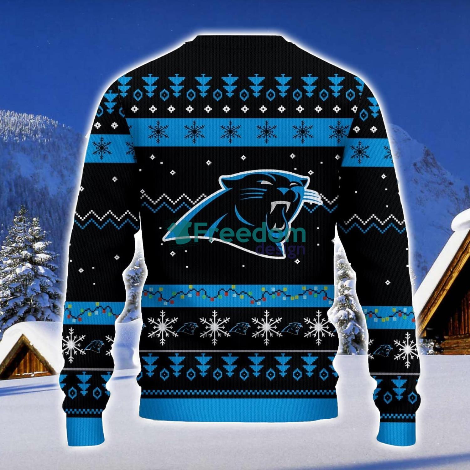 Carolina Panthers Santa Claus Ugly Christmas Sweater Christmas Gift 3D Sweater image Carolina Panthers Santa Claus Ugly Christmas Sweater Christmas Gift 3D Sweater Product Photo 2
