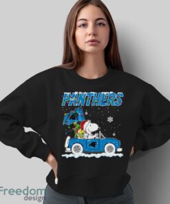 Carolina Panthers Snoopy And Woodstock Driving Car Shirt Sweatshirt Hoodie - Sweatshirt