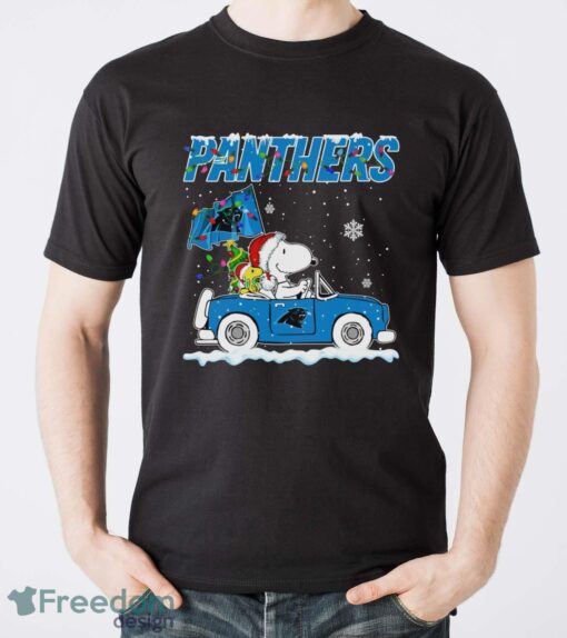 Carolina Panthers Snoopy And Woodstock Driving Car Shirt Sweatshirt Hoodie - Men T-Shirt