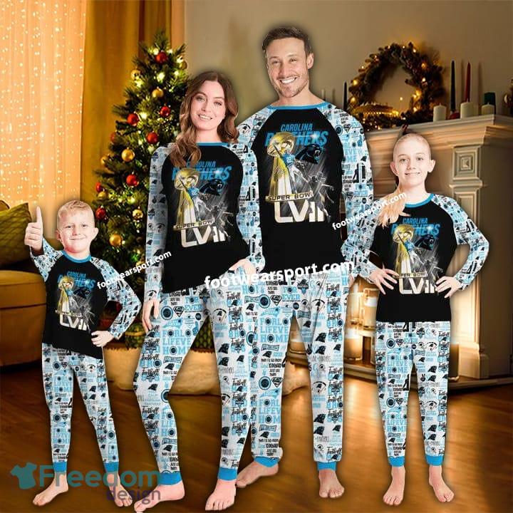 Carolina Panthers Super Bowl Ugly Christmas Pajamas Set Family Kid Men Women image Carolina Panthers Super Bowl Ugly Christmas Pajamas Set Family Kid Men Women - Carolina Panthers Super Bowl Ugly Christmas Pajamas Set Family Kid Men Women