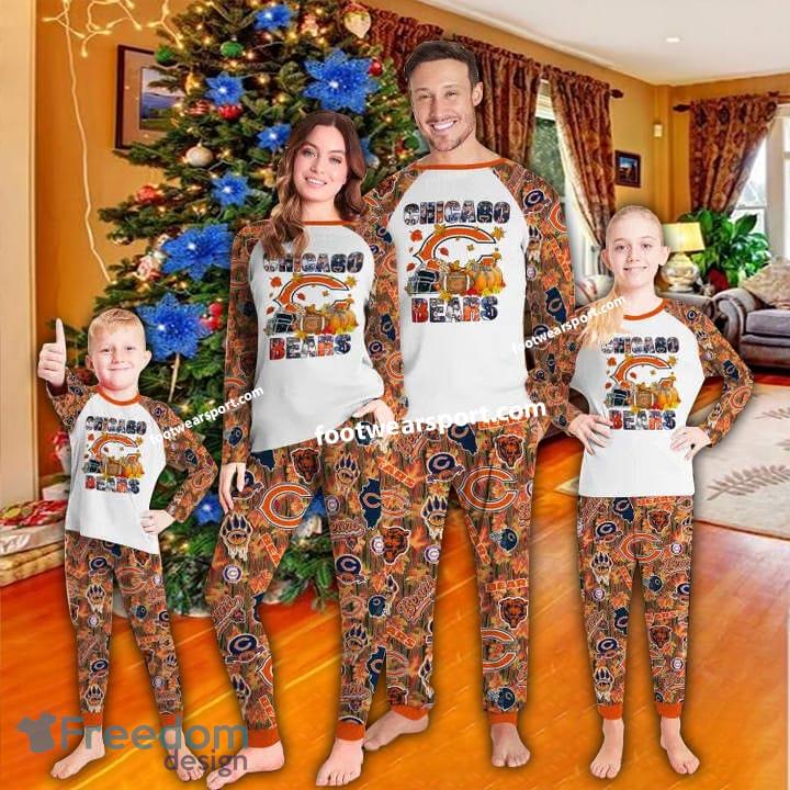 Chicago Bears Fall Christmas Pajamas Set Family Kid Men Women image Chicago Bears Fall Christmas Pajamas Set Family Kid Men Women - Chicago Bears Fall Christmas Pajamas Set Family Kid Men Women