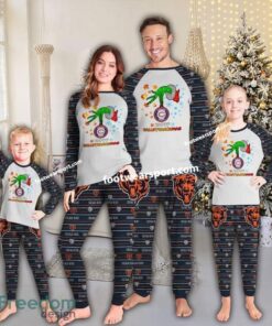 Chicago Bears Happy HalloThankmas Christmas Family Pajamas Set Kid Men Women
