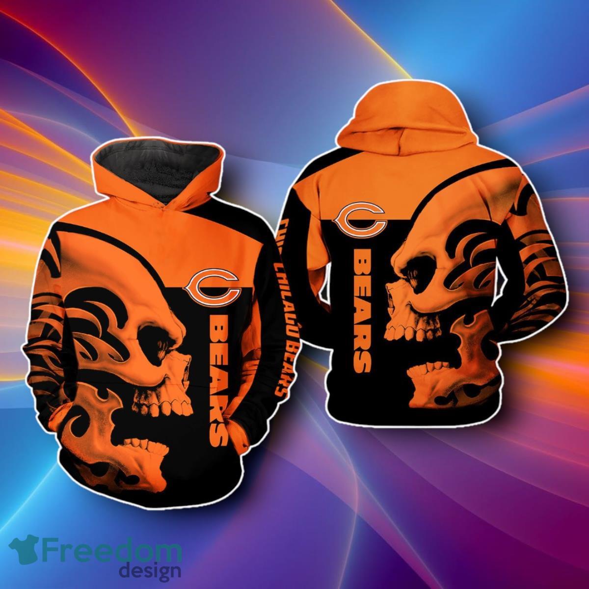 Chicago Bears NFL Skull 3D Hoodies Unique Gift image Chicago Bears NFL Skull 3D Hoodies Unique Gift Product Photo 1