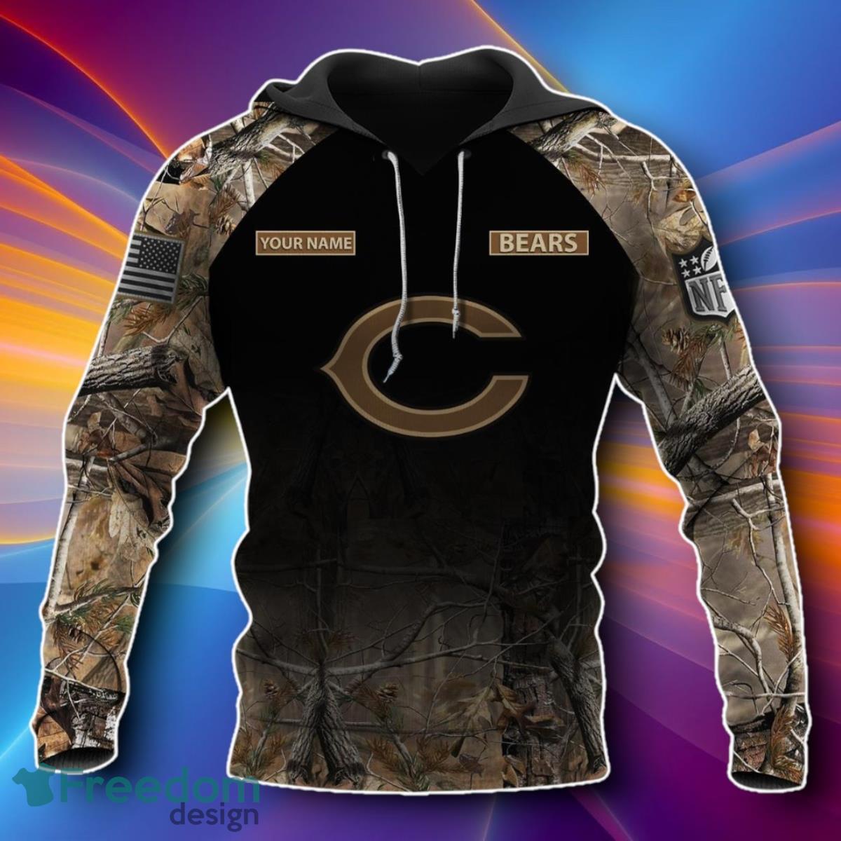 Chicago Bears Personalized Hunting Camo 3D Hoodies Unique Gift Chicago Bears Personalized Hunting Camo 3D Hoodies Unique Gift Product Photo 3
