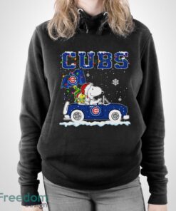 Chicago Cubs Snoopy And Woodstock Driving Car Shirt Sweatshirt Hoodie - Unisex Pullover Hoodie