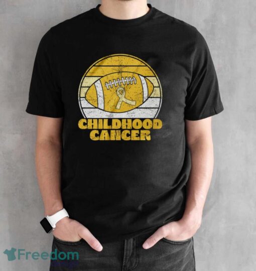 Childhood Cancer Football Shirt, Pediatric Cancer Support - Black Unisex T-Shirt