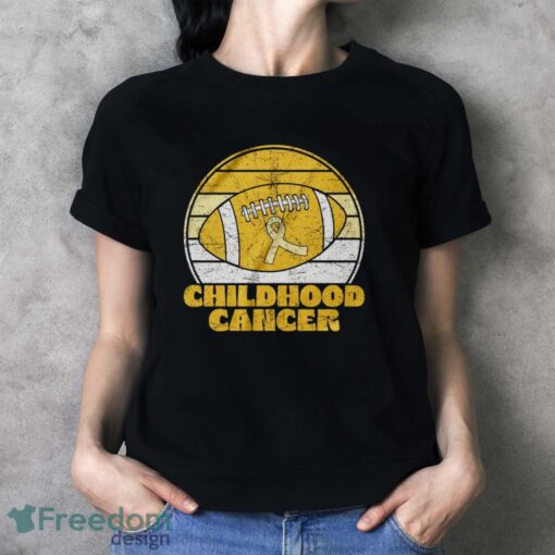 Childhood Cancer Football Shirt, Pediatric Cancer Support - Ladies T-Shirt