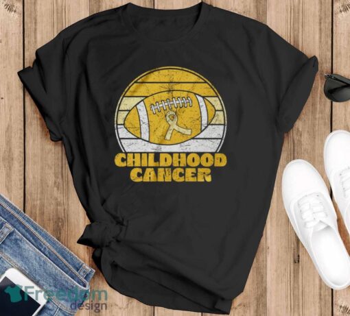 Childhood Cancer Football Shirt, Pediatric Cancer Support - Black T-Shirt