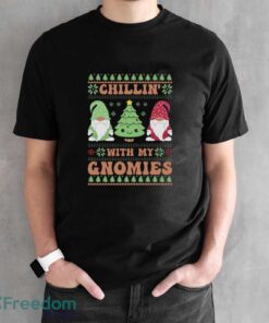 Chillin With My Gnomies Sweatshirt, Funny Christmas Hoodie Shirt - Black Unisex T-Shirt