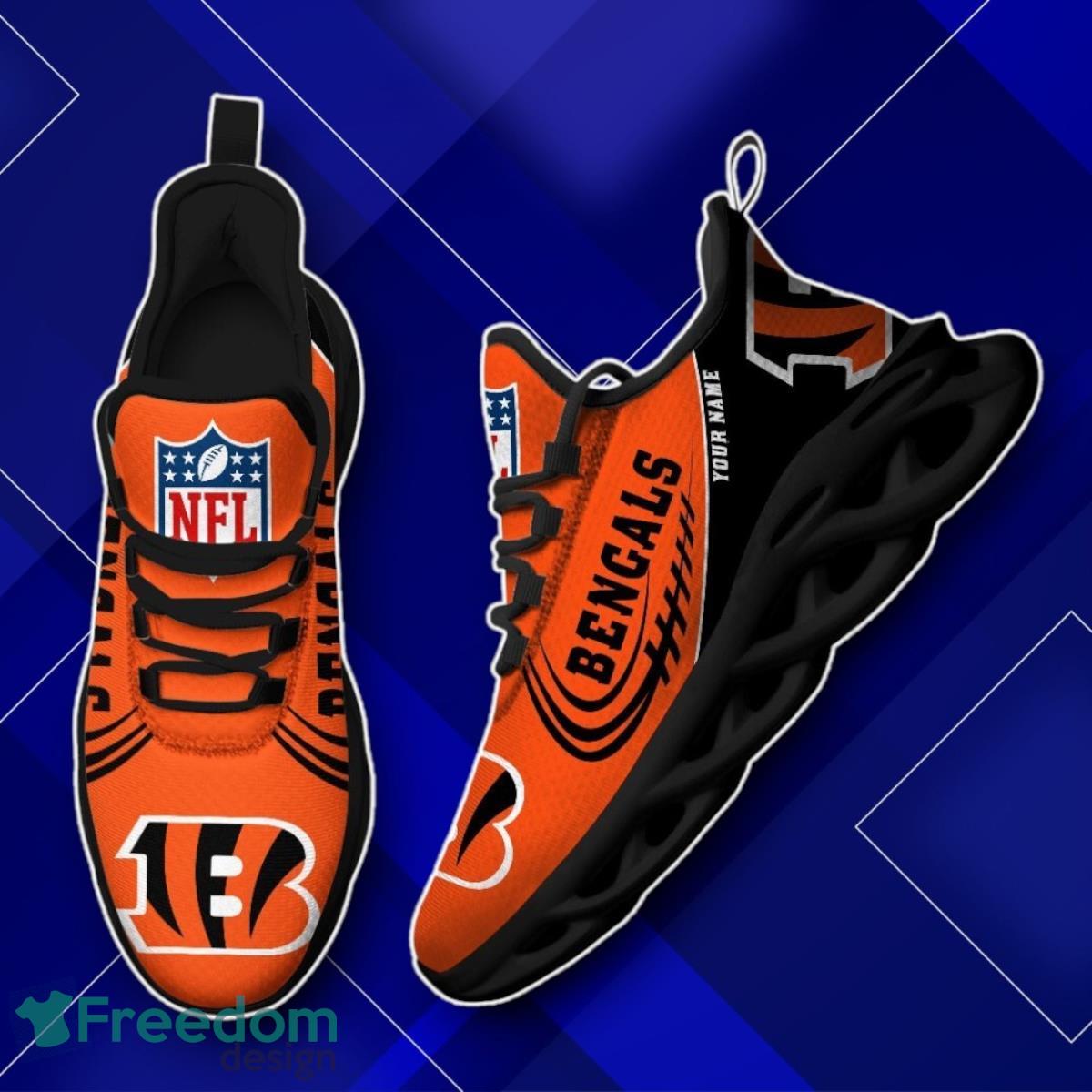 Cincinnati Bengals Custom Name Max Soul Shoes Lovely Gift Fan Gift image Cincinnati Bengals Custom Name Max Soul Shoes Lovely Gift Fan Gift Product Photo 2