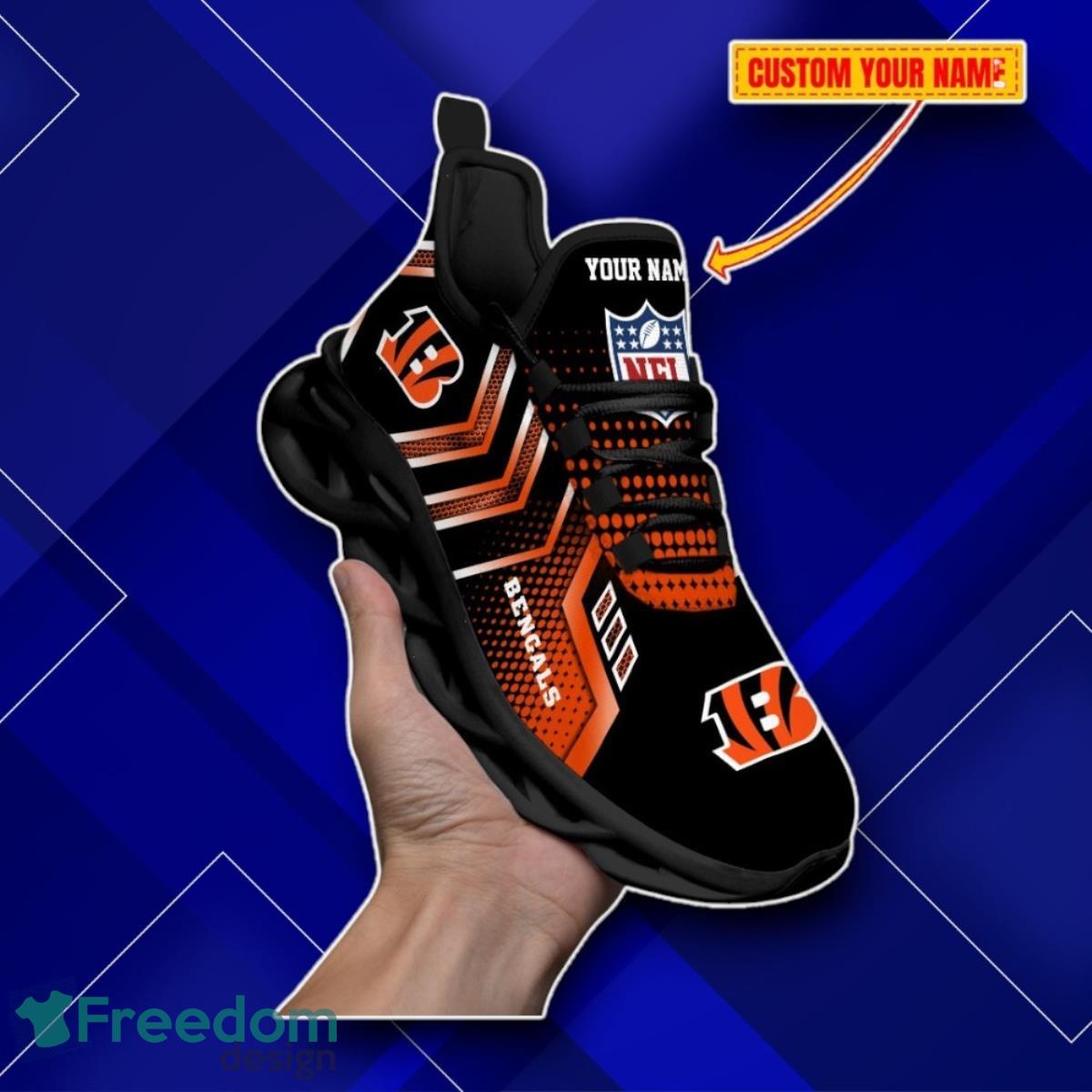 Cincinnati Bengals Custom Name NFL Metal Style Design Max Soul Shoes Impressive Gift image Cincinnati Bengals Custom Name NFL Metal Style Design Max Soul Shoes Impressive Gift Product Photo 2