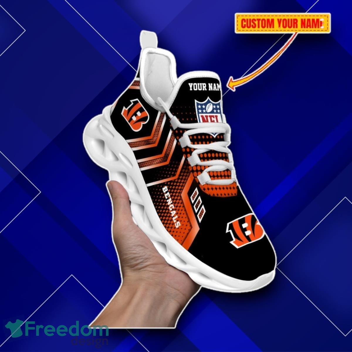 Cincinnati Bengals Custom Name NFL Metal Style Design Max Soul Shoes Impressive Gift image Cincinnati Bengals Custom Name NFL Metal Style Design Max Soul Shoes Impressive Gift Product Photo 1