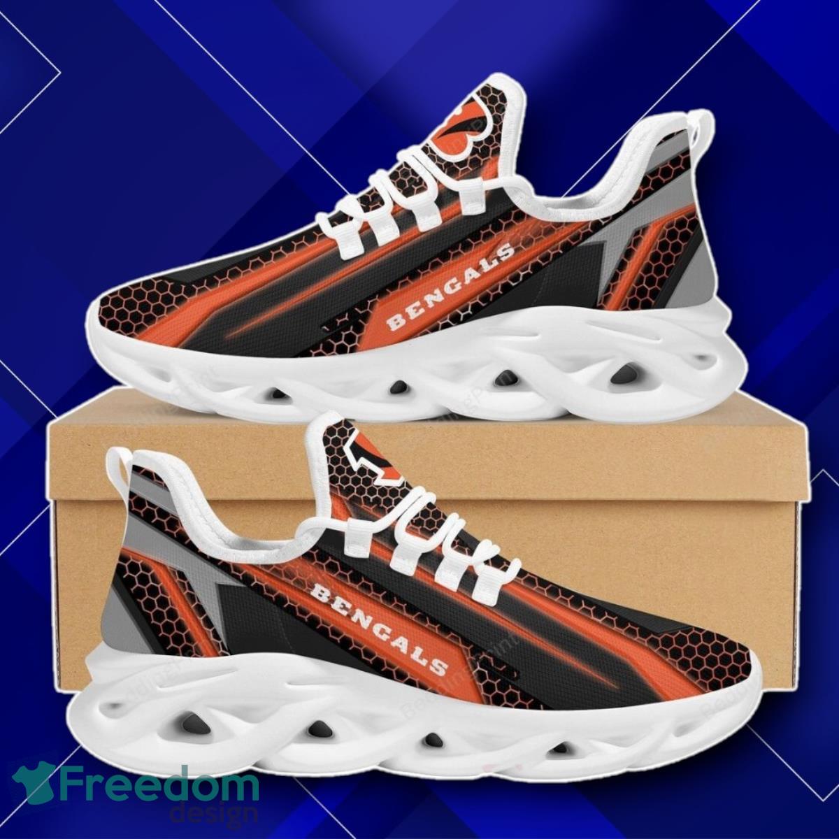 Cincinnati Bengals Geometric Hexagon Design Max Soul Shoes Lovely Gift image Cincinnati Bengals Geometric Hexagon Design Max Soul Shoes Lovely Gift Product Photo 1