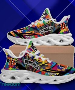Cincinnati Bengals NFL Autism Custom Name Max Soul Sneaker Running Sport Shoes Product Photo 2